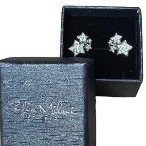 Sofia Milani sterling silver earrings 4 stars NWT